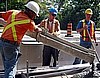Pouring concrete sidewalks